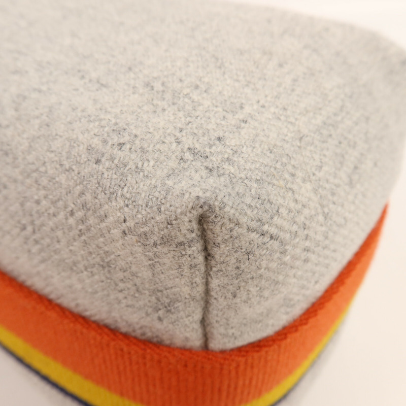 HERMES 羊毛Bride A Brac Case銀扣手挽袋-9