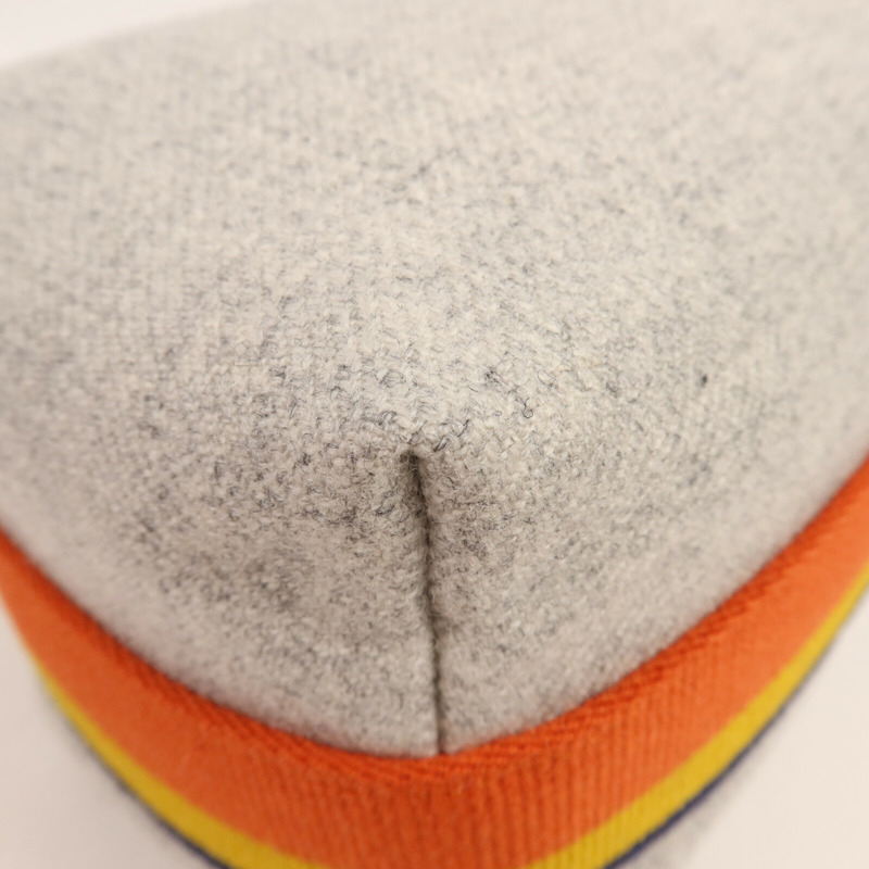 HERMES 羊毛Bride A Brac Case銀扣手挽袋-10