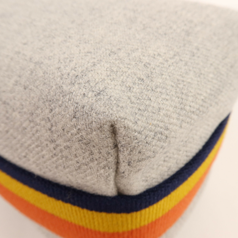 HERMES 羊毛Bride A Brac Case銀扣手挽袋-11