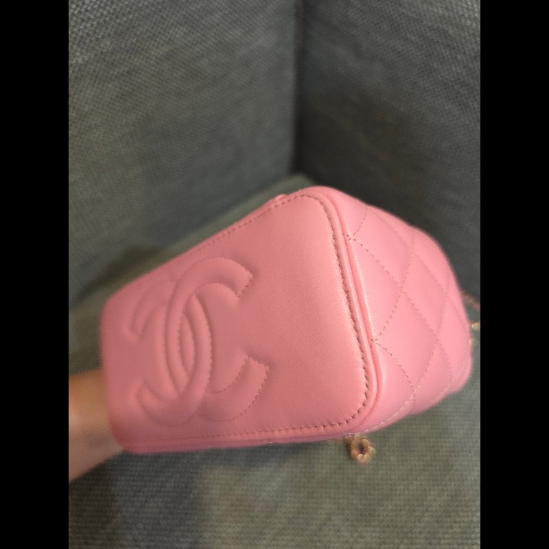 CHANEL VANITY 超美櫻花粉盒子包-14