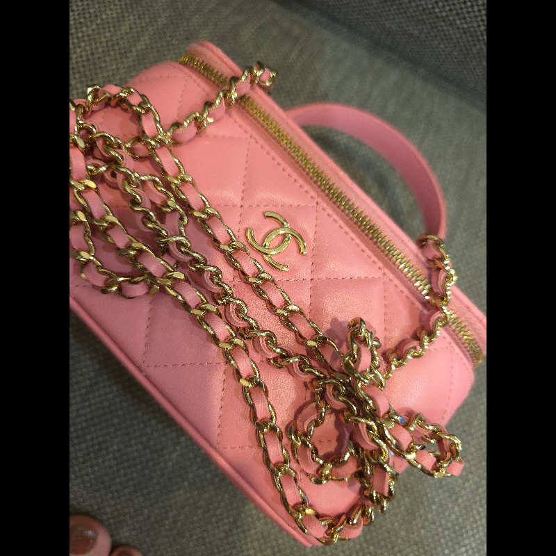 CHANEL VANITY 超美櫻花粉盒子包-18