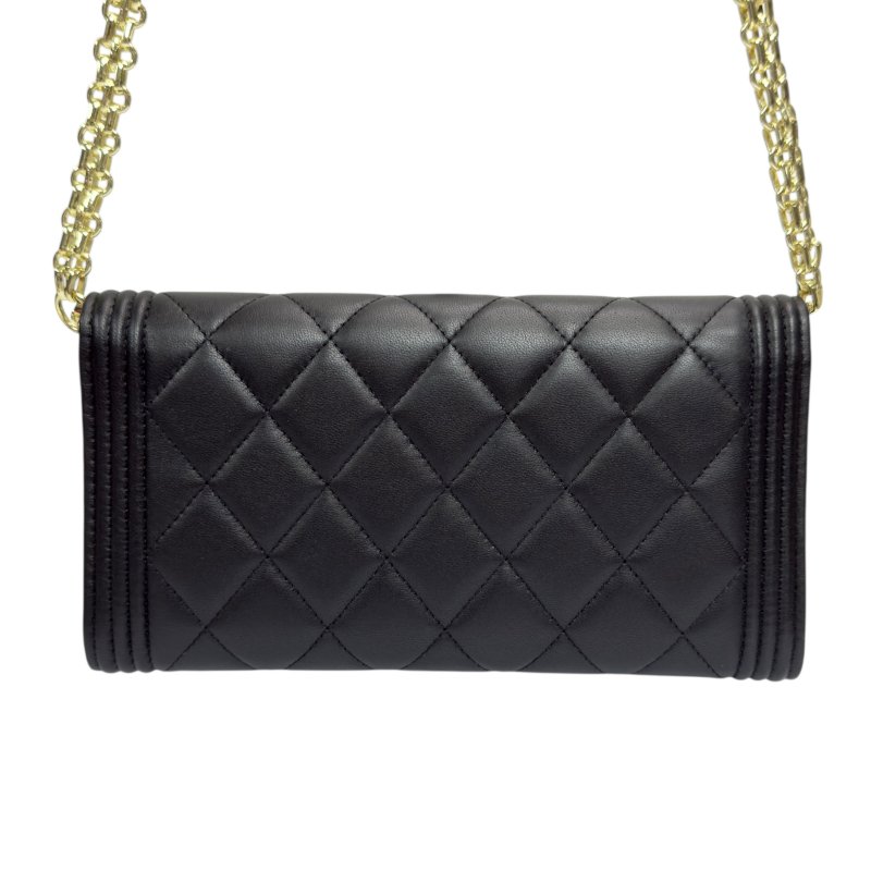 CHANEL *自加鏈>送無品牌扣+無品牌鏈帶* Boy 長銀包 WOC-6