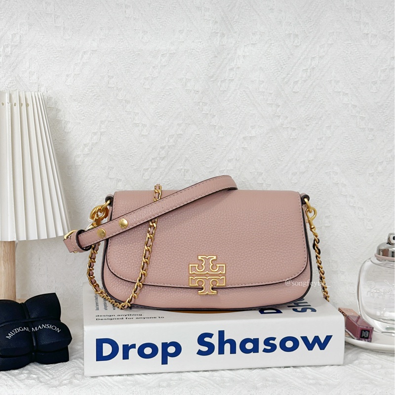 Tory Burch｜TB Britten 大金logo 雙背帶法棍包-0