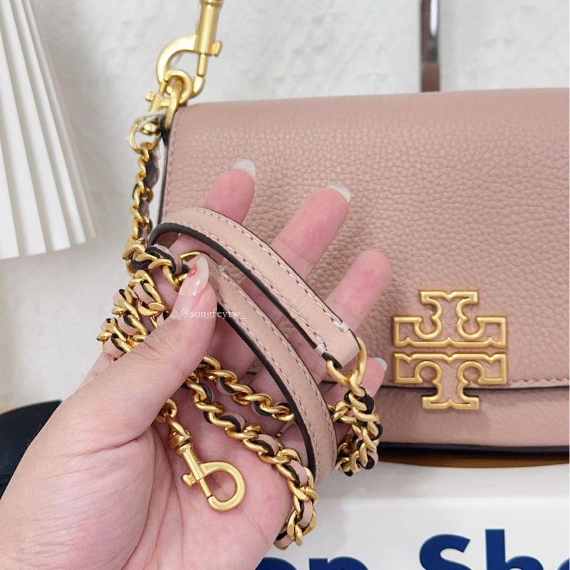 Tory Burch｜TB Britten 大金logo 雙背帶法棍包-7