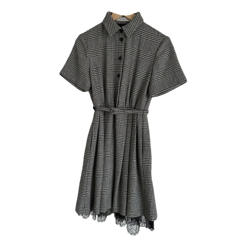 Dior 及膝千鳥格裙子-0