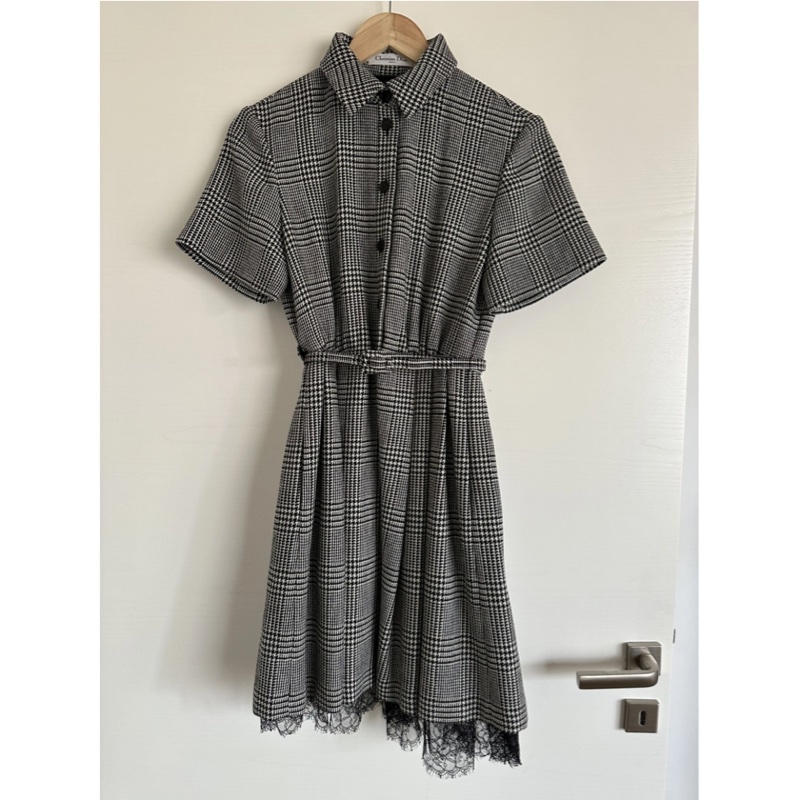 Dior 及膝千鳥格裙子-8