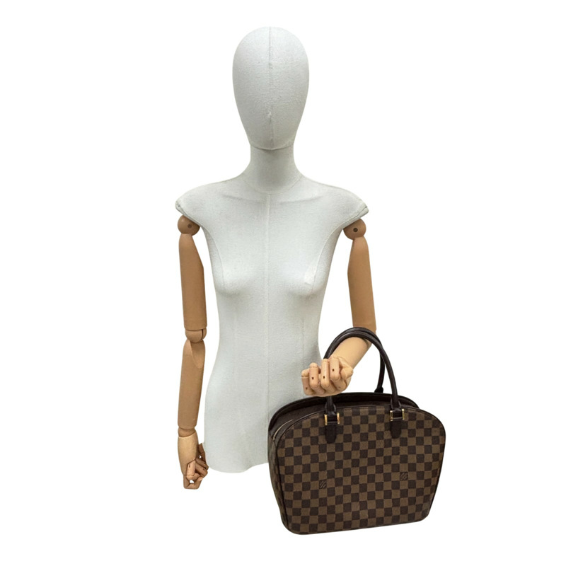 棕色 棋盤格 帆布 Sarria Horizontal 手提包【LOUIS VUITTON LV 路易威登】 N51282-6