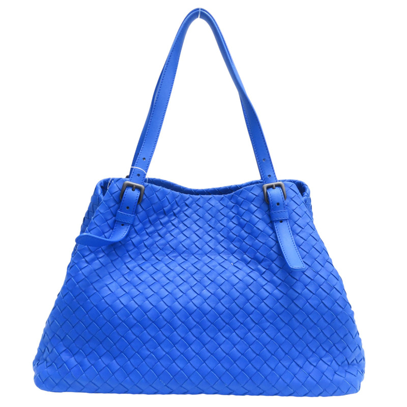 藍色 羊皮編織 Cesta 肩背包【BOTTEGA VENETA BV 寶緹嘉】-0