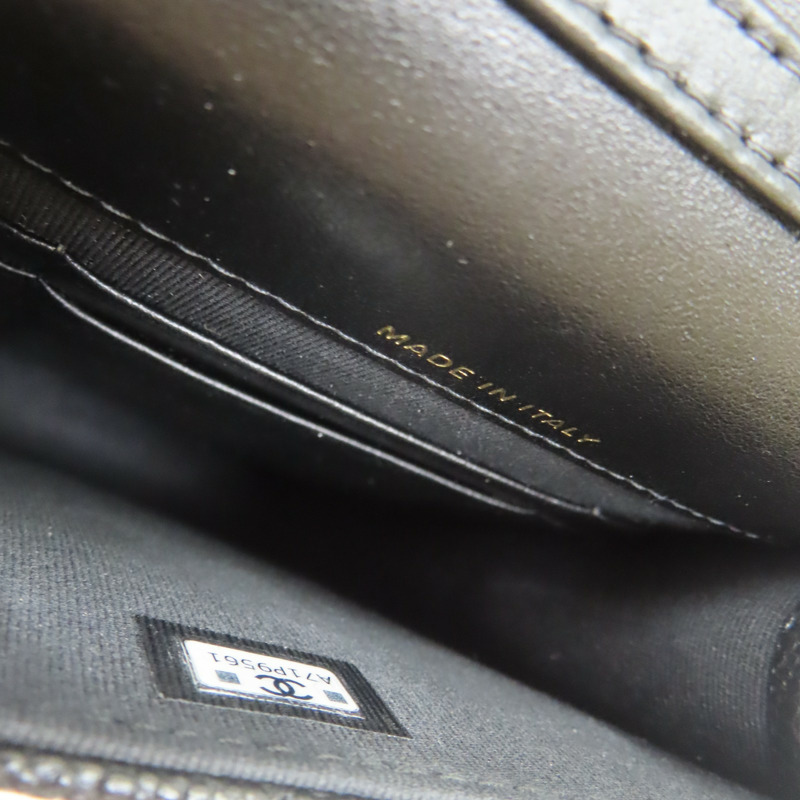 黑色 荔枝紋 牛皮 蝴蝶結金鏈 手機袋 肩背包 AP3307【CHANEL 香奈兒】 AP3307-4