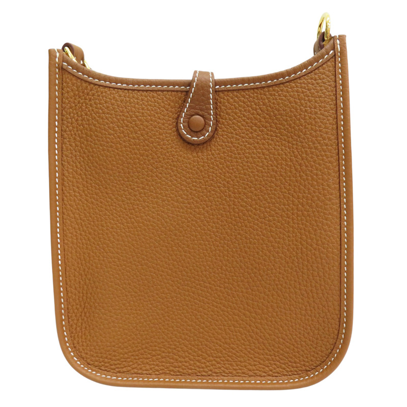 金棕色 Togo牛皮 Mini Evelyne U刻 肩背包 金扣【HERMES 愛馬仕】-1