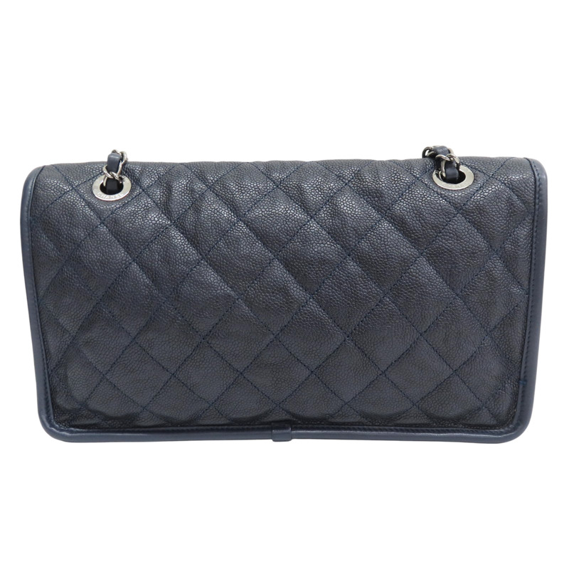 藍色 牛皮 French Riviera 肩背包 銀釦【CHANEL 香奈兒】-1