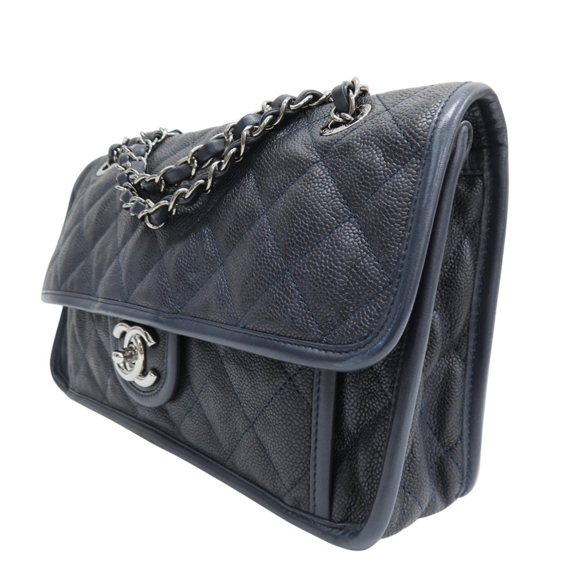 藍色 牛皮 French Riviera 肩背包 銀釦【CHANEL 香奈兒】-2