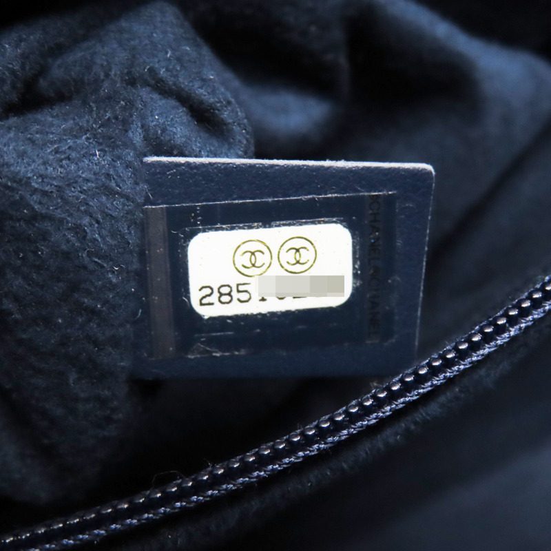 藍色 牛皮 Deauville 鉚釘 兩用包 金釦 無卡【CHANEL 香奈兒】 A57069-7