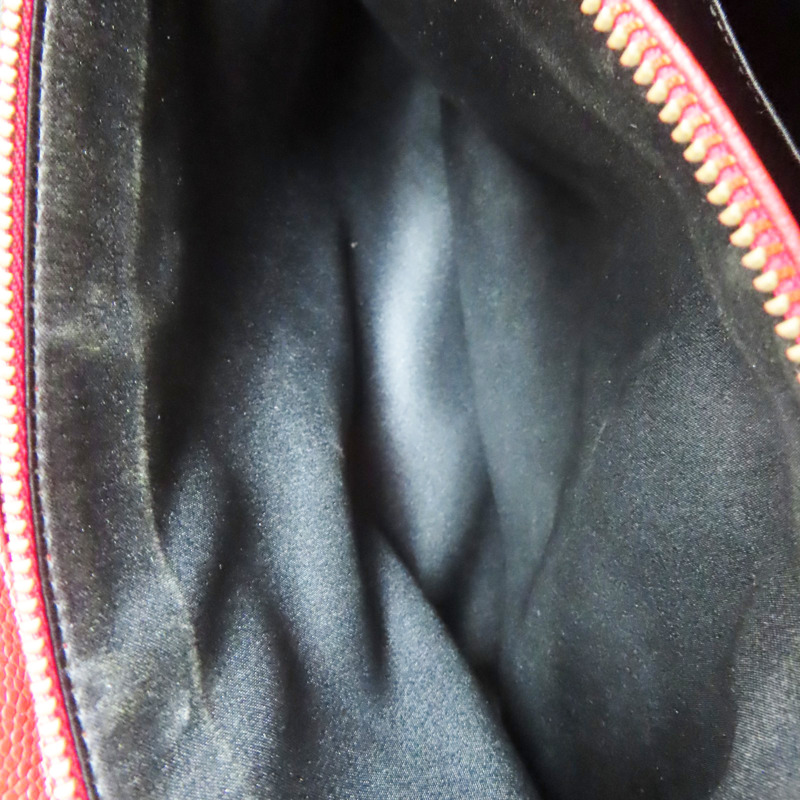 紅色 菱格紋 荔枝牛皮 GST 金釦 肩背包 無卡【CHANEL 香奈兒】-6