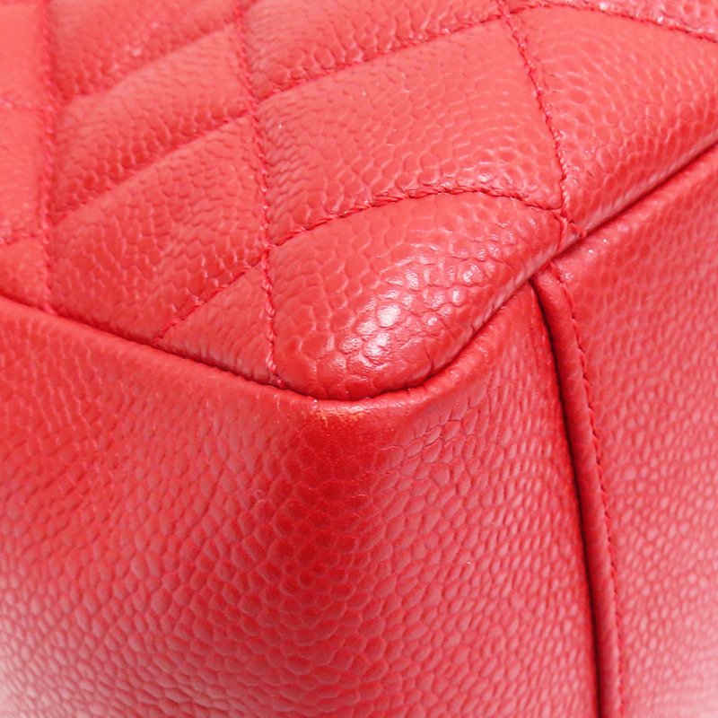 紅色 菱格紋 荔枝牛皮 GST 金釦 肩背包 無卡【CHANEL 香奈兒】-11