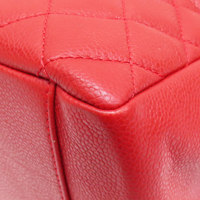 紅色 菱格紋 荔枝牛皮 GST 金釦 肩背包 無卡【CHANEL 香奈兒】-12