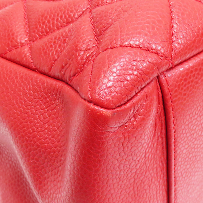 紅色 菱格紋 荔枝牛皮 GST 金釦 肩背包 無卡【CHANEL 香奈兒】-13