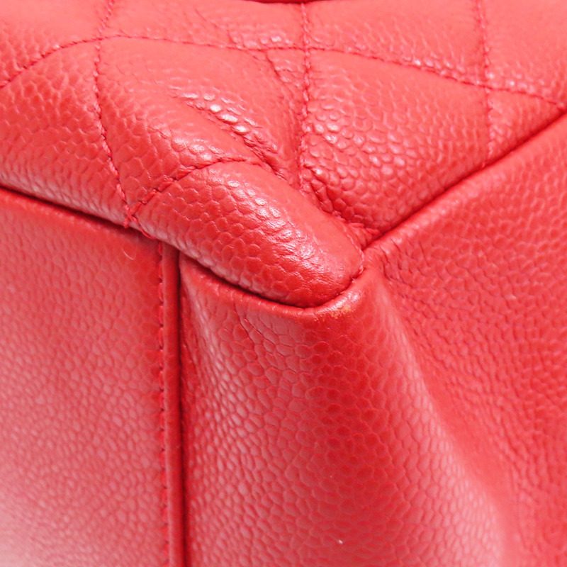 紅色 菱格紋 荔枝牛皮 GST 金釦 肩背包 無卡【CHANEL 香奈兒】-14