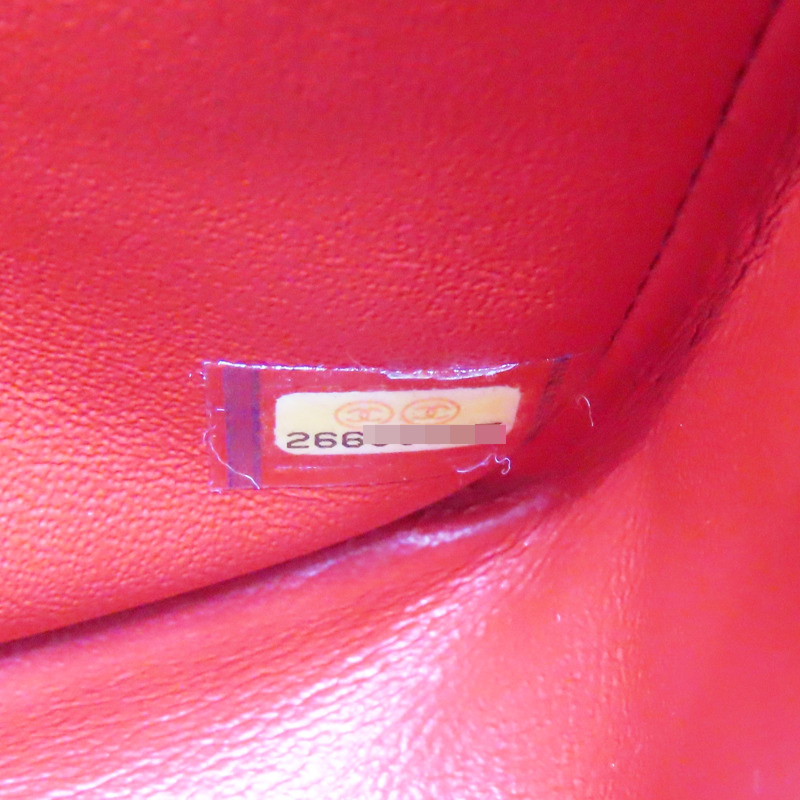 紅色 牛皮 2.55 24CM 鍊帶 肩背包 金釦 (無卡)【CHANEL 香奈兒】 A37586-6