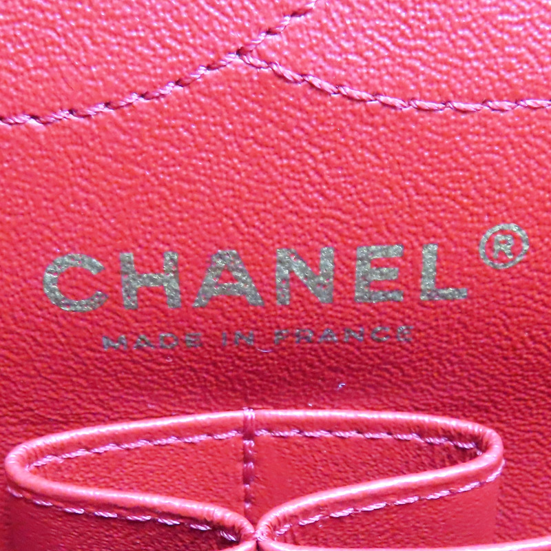 紅色 牛皮 2.55 24CM 鍊帶 肩背包 金釦 (無卡)【CHANEL 香奈兒】 A37586-7