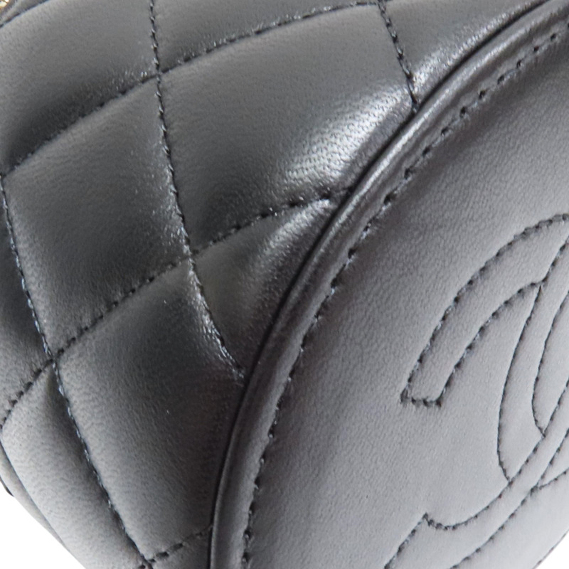 黑色 羊皮 圓桶包 鍊帶 肩背包 金釦【CHANEL 香奈兒】 AP2947-8