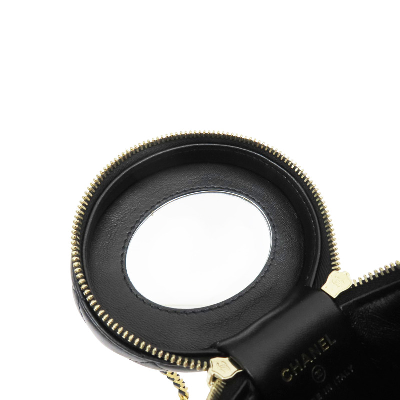 黑色 羊皮 圓桶包 鍊帶 肩背包 金釦【CHANEL 香奈兒】 AP2947-13