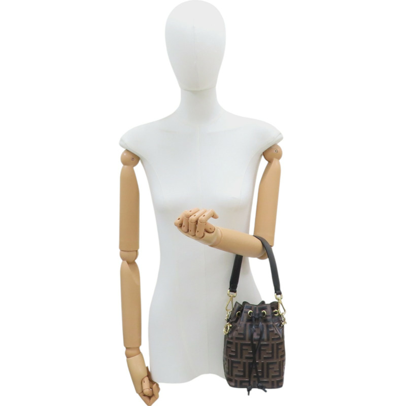 棕色牛皮 Mon Tresor 水桶包 肩背包【FENDI 芬迪】 8BS010-11