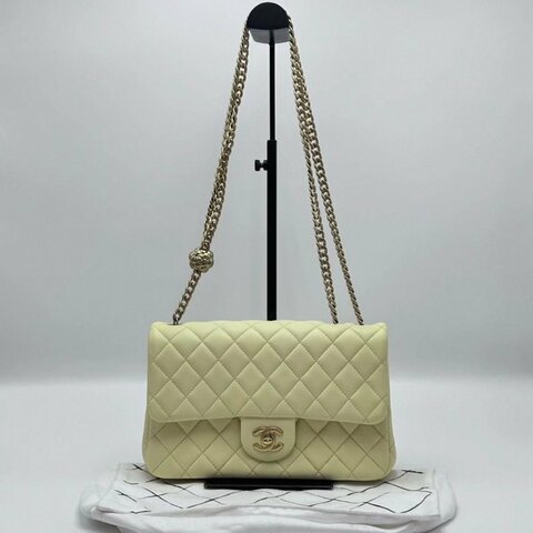 CHANEL 23S山茶花CF肩背斜背包 23*15*7 98新配件塵袋