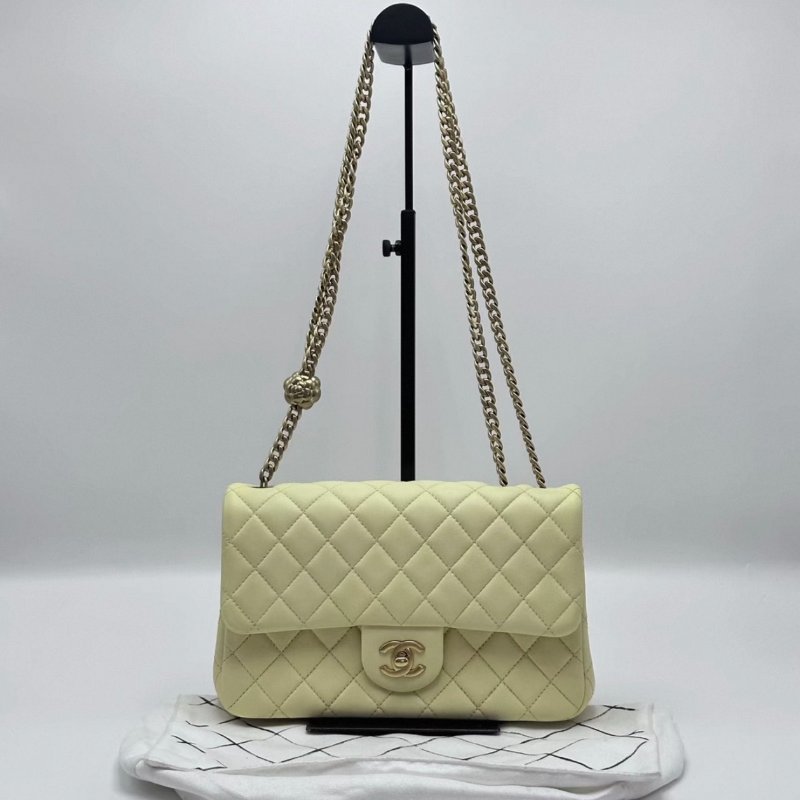 CHANEL 23S山茶花CF肩背斜背包 23*15*7 98新配件塵袋-0