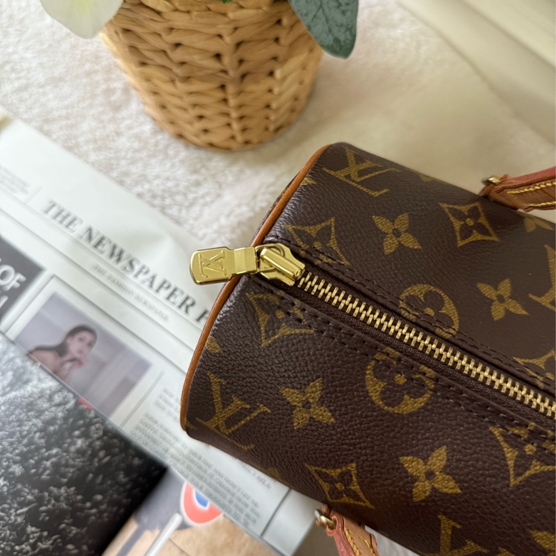 Papillon Monogram 帆布及牛皮手提包(棕色)-7