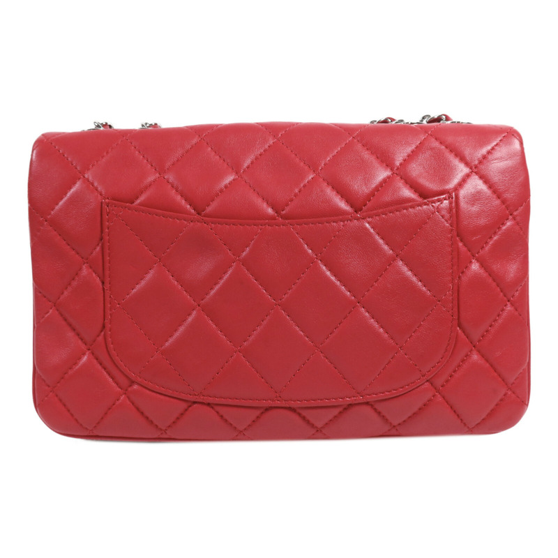 CHANEL 羊皮皮革Chain Shoulder銀扣鏈帶肩背袋-1