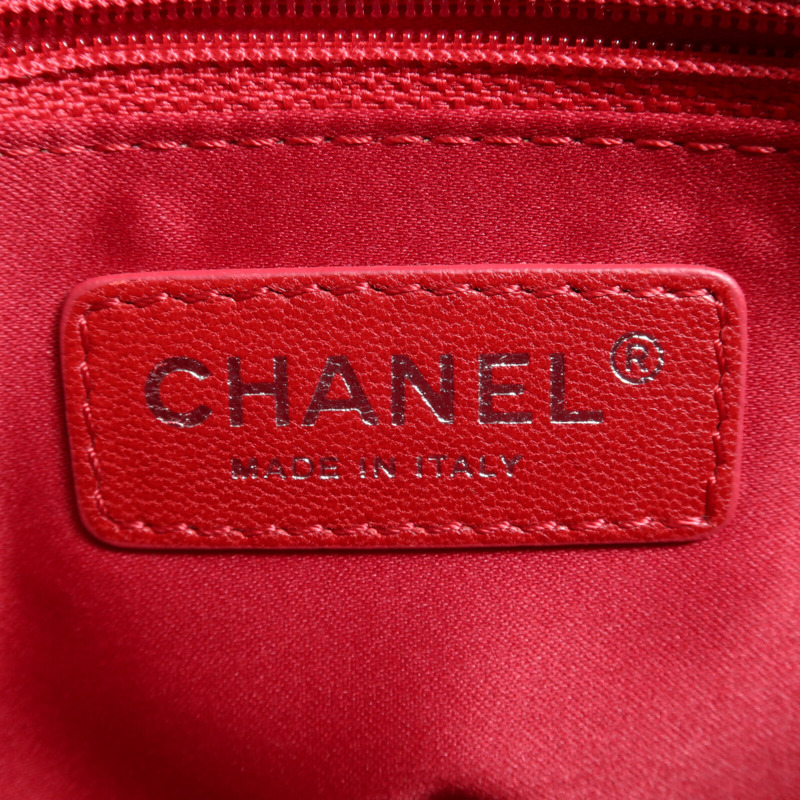 CHANEL 羊皮皮革Chain Shoulder銀扣鏈帶肩背袋-5