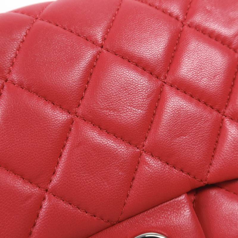 CHANEL 羊皮皮革Chain Shoulder銀扣鏈帶肩背袋-17