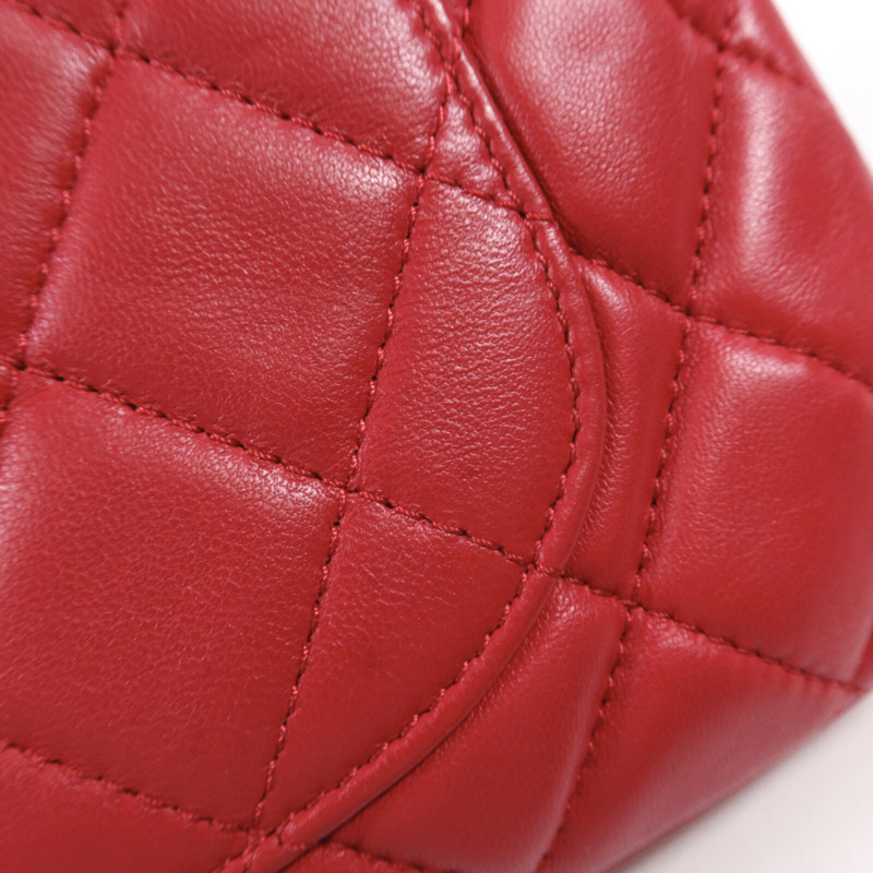 CHANEL 羊皮皮革Chain Shoulder銀扣鏈帶肩背袋-20