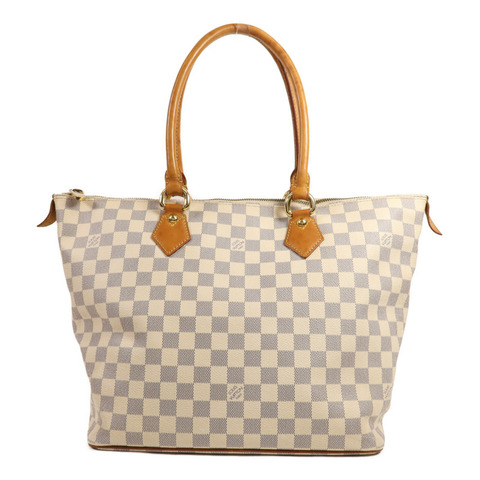 LOUIS VUITTON Damier Azur Saleya MM金扣手挽袋