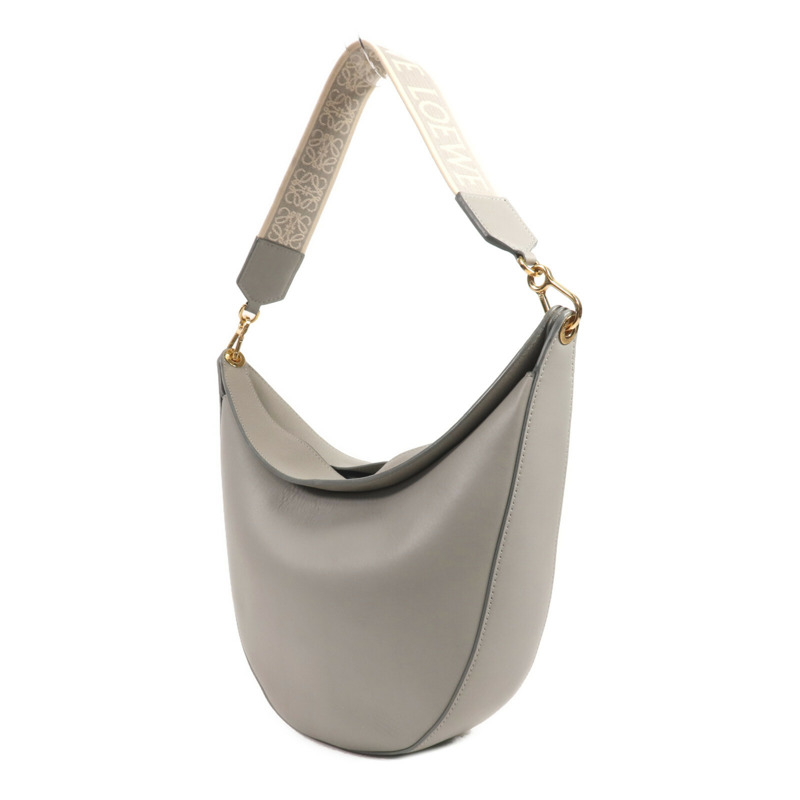 LOEWE 牛皮皮革Luna Hobo Shoulder Bag金扣肩背袋-2