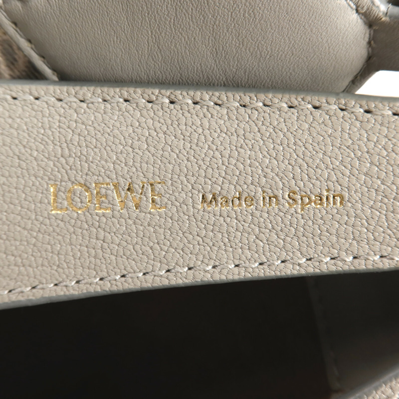 LOEWE 牛皮皮革Luna Hobo Shoulder Bag金扣肩背袋-5