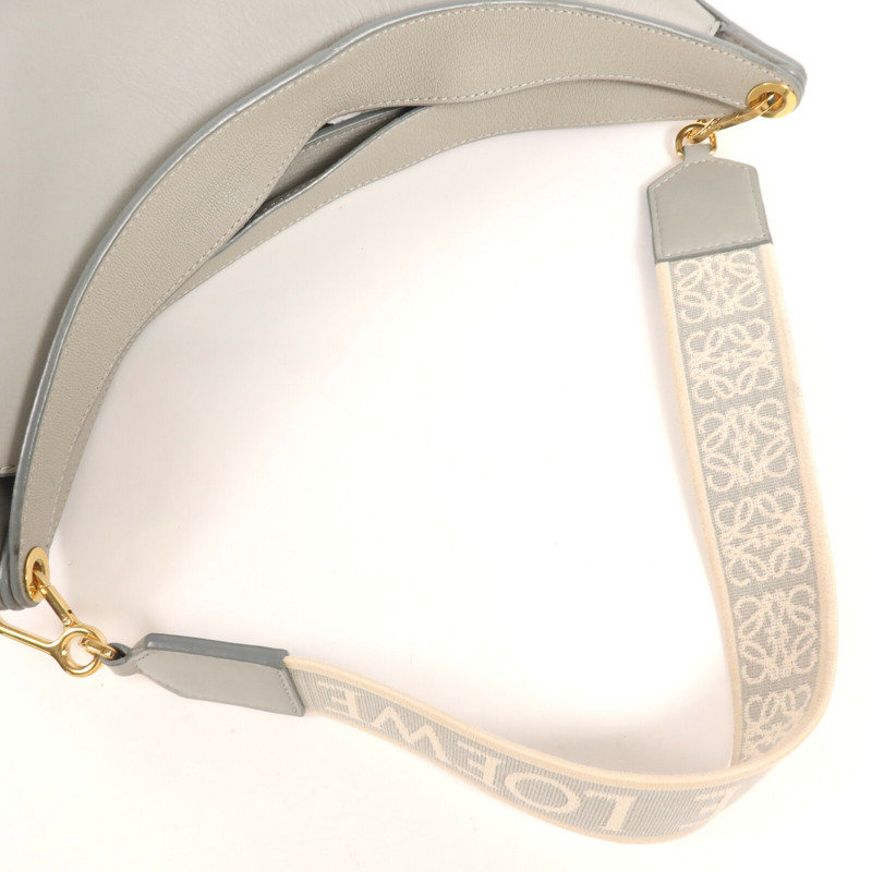 LOEWE 牛皮皮革Luna Hobo Shoulder Bag金扣肩背袋-7