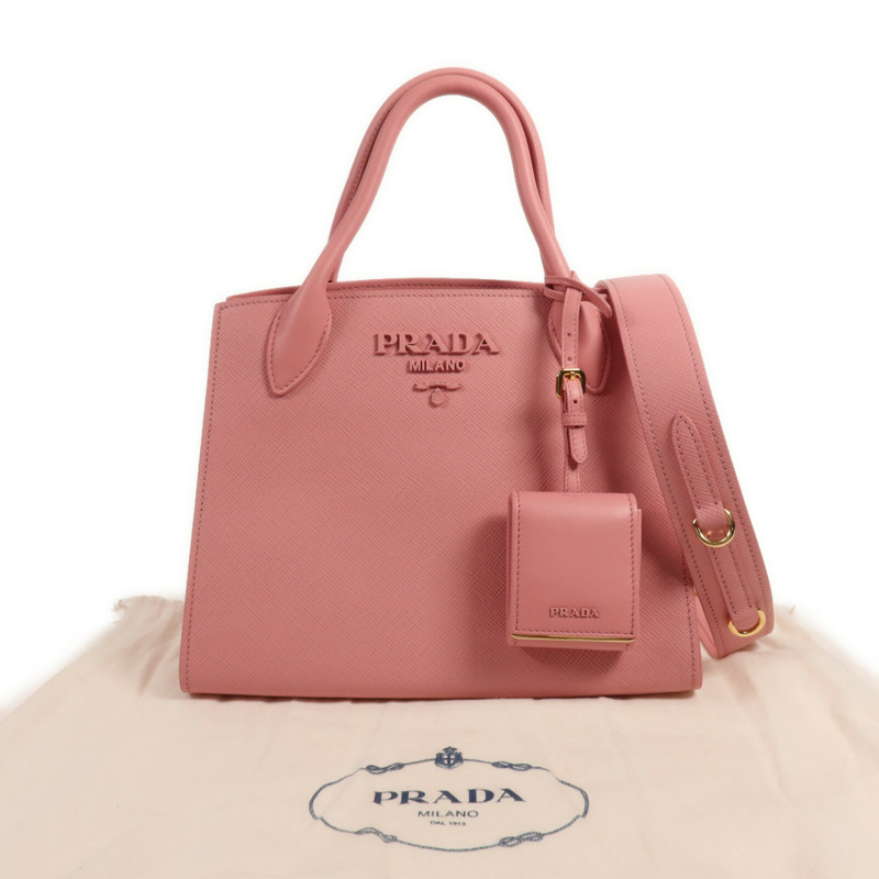 PRADA 牛皮皮革2 Way Shoulder Bag金扣手挽肩背兩用袋-8