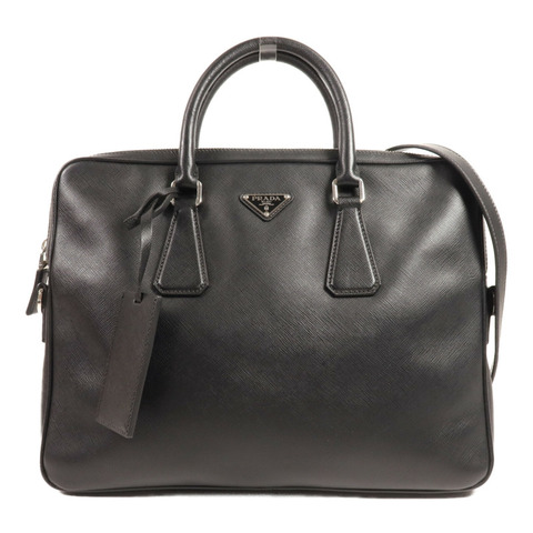 PRADA 牛皮皮革Work Bag銀扣公事包