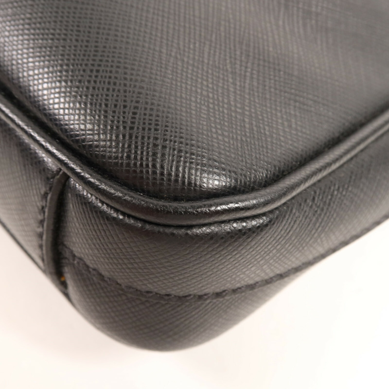 PRADA 牛皮皮革Work Bag銀扣公事包-10