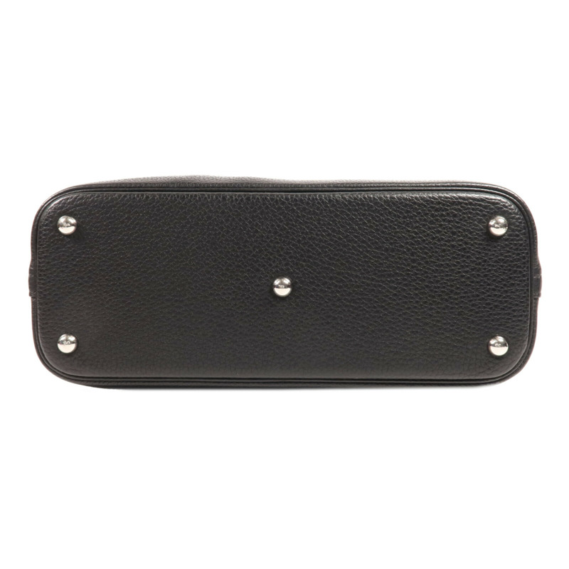 HERMES Clemence皮革Bolide 31銀扣手挽肩背兩用袋Noir-3