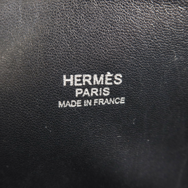 HERMES Clemence皮革Bolide 31銀扣手挽肩背兩用袋Noir-5