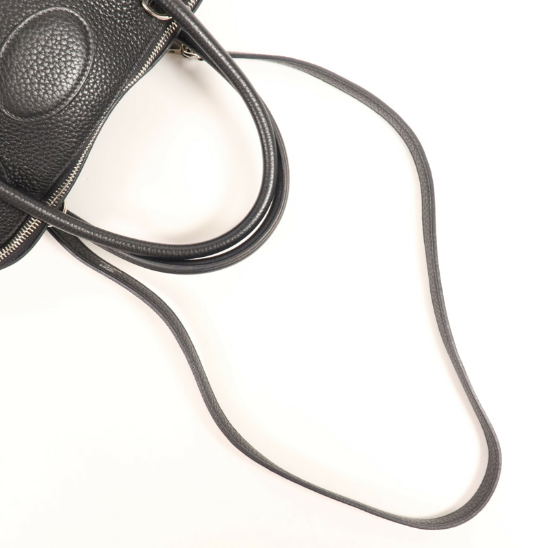 HERMES Clemence皮革Bolide 31銀扣手挽肩背兩用袋Noir-8