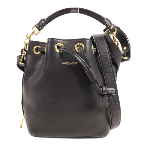 SAINT LAURENT 牛皮皮革Bucket Bag金扣手挽肩背兩用袋