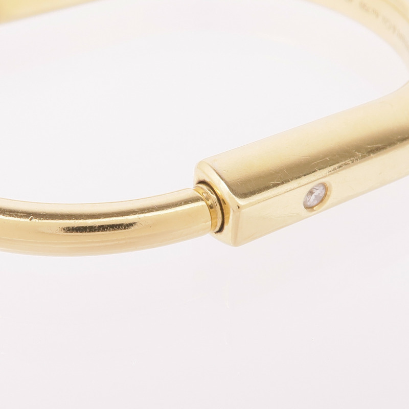TIFFANY&CO 18K黃金Tiffany Lock鑽石手鐲-4
