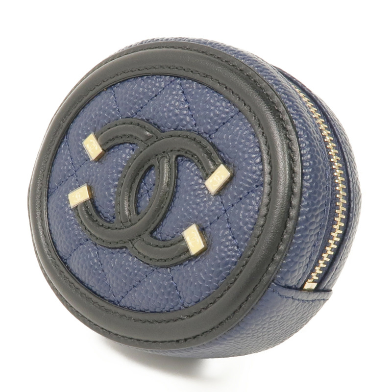 CHANEL 牛皮皮革Coin Case金扣零錢包-2