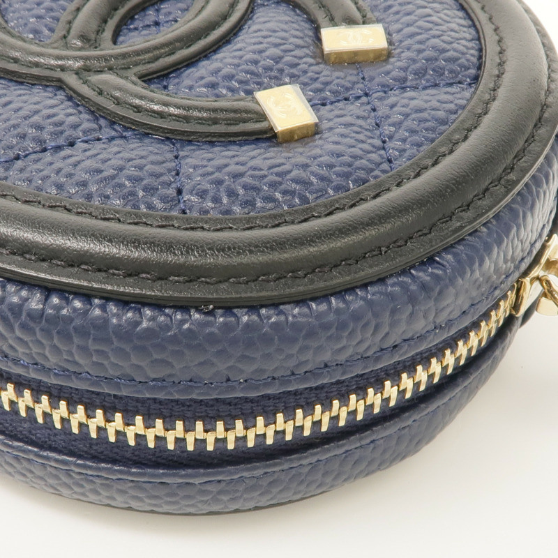 CHANEL 牛皮皮革Coin Case金扣零錢包-10