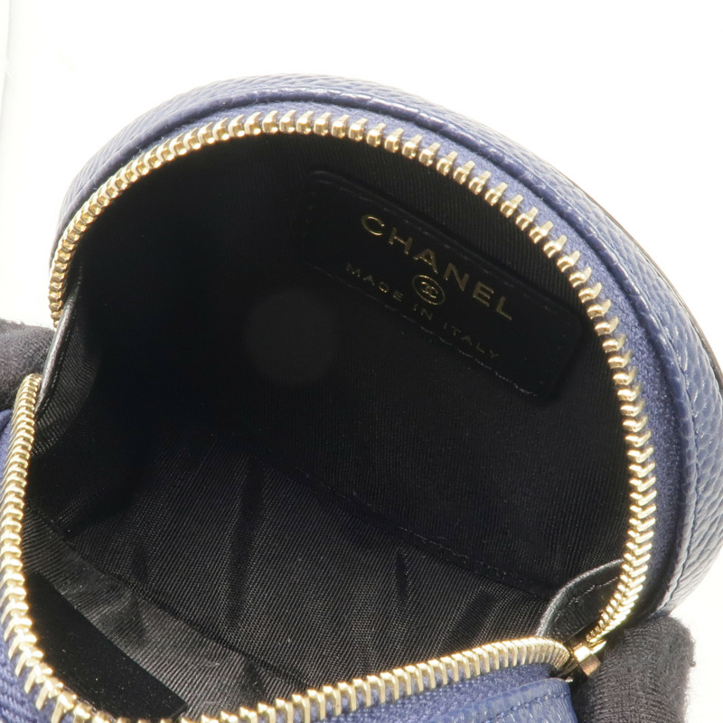 CHANEL 牛皮皮革Coin Case金扣零錢包-11
