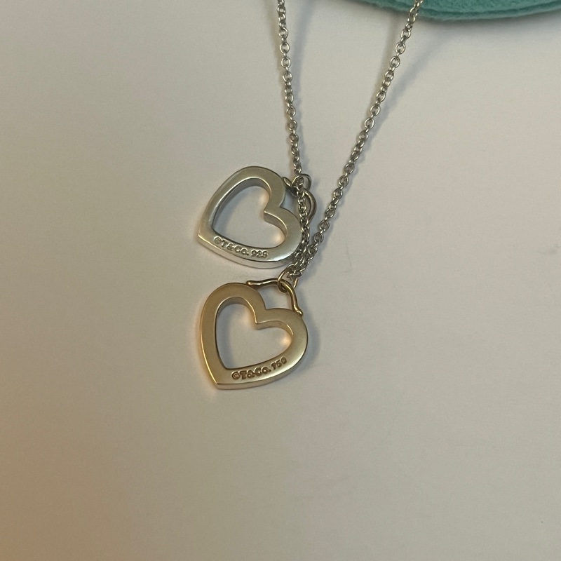 Tiffany & co 雙愛心項鍊-7